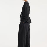 ROHE - Kimono satin top | black