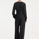 ROHE - Kimono satin top | black