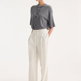 ROHE - Oversized soft merino t-shirt | mid grey melange