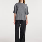 ROHE - Oversized soft merino t - shirt | mid grey melange