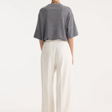 ROHE - Oversized soft merino t-shirt | mid grey melange