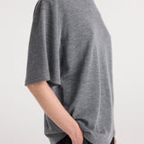 ROHE - Oversized soft merino t - shirt | mid grey melange