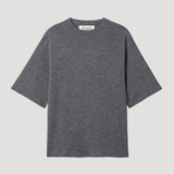 ROHE - Oversized soft merino t-shirt | mid grey melange