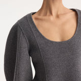 ROHE - Sculptural double-faced top | mid grey melange