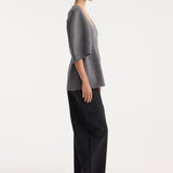 ROHE - Sculptural double-faced top | mid grey melange