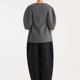 ROHE - Sculptural double-faced top | mid grey melange