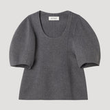 ROHE - Sculptural double-faced top | mid grey melange