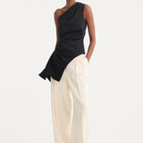 ROHE - Reimagined one shoulder top | black