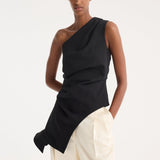ROHE - Reimagined one shoulder top | black