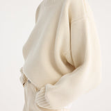 ROHE - Sculptural compact crewneck | off white