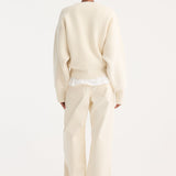 ROHE - Sculptural compact crewneck | off white