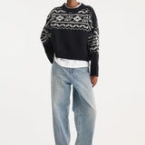 ROHE - Fair-isle knitted jumper | black