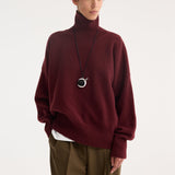 ROHE - Classic turtleneck jumper | burgundy