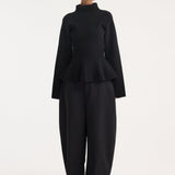 ROHE - Sculptural knitted top | black