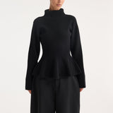 ROHE - Sculptural knitted top | black