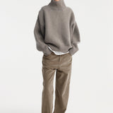 ROHE - Sculptural compact turtleneck | clay melange