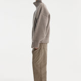 ROHE - Sculptural compact turtleneck | clay melange