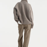 ROHE - Sculptural compact turtleneck | clay melange