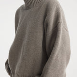 ROHE - Sculptural compact turtleneck | clay melange