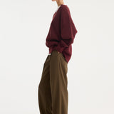 ROHE - V-neck knitted jumper | burgundy