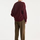 ROHE - V-neck knitted jumper | burgundy