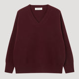 ROHE - V-neck knitted jumper | burgundy