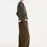ROHE - Sculptural compact v-neck | forest melange