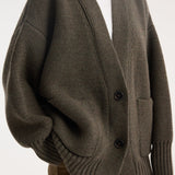 ROHE - Sculptural compact cardigan | forest melange