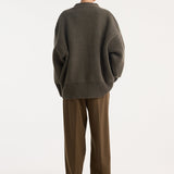 ROHE - Sculptural compact cardigan | forest melange