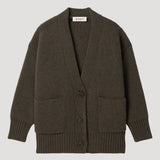 ROHE - Sculptural compact cardigan | forest melange
