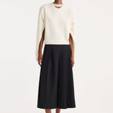 ROHE - Crewneck with open neck | off white