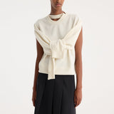 ROHE - Crewneck with open neck | off white