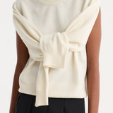 ROHE - Crewneck with open neck | off white
