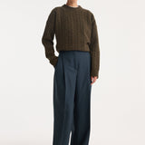 ROHE - Mid-waist tailored trousers | storm