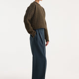 ROHE - Mid-waist tailored trousers | storm
