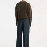 ROHE - Mid-waist tailored trousers | storm