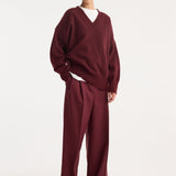 ROHE - Mid-waist tailored trousers | burgundy