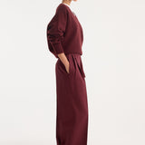ROHE - Mid-waist tailored trousers | burgundy