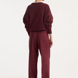 ROHE - Mid-waist tailored trousers | burgundy