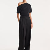 ROHE - High-waist satin trousers | black