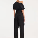 ROHE - High-waist satin trousers | black