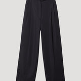 ROHE - High-waist satin trousers | black