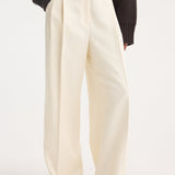 ROHE - High-waist satin trousers | cream