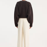 ROHE - High-waist satin trousers | cream