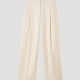 ROHE - High-waist satin trousers | cream