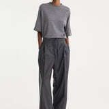 ROHE - Relaxed soft wool trousers | dark grey melange