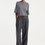 ROHE - Relaxed soft wool trousers | dark grey melange
