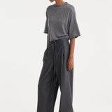 ROHE - Relaxed soft wool trousers | dark grey melange