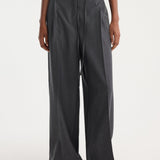 ROHE - Relaxed soft wool trousers | dark grey melange