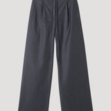 ROHE - Relaxed soft wool trousers | dark grey melange